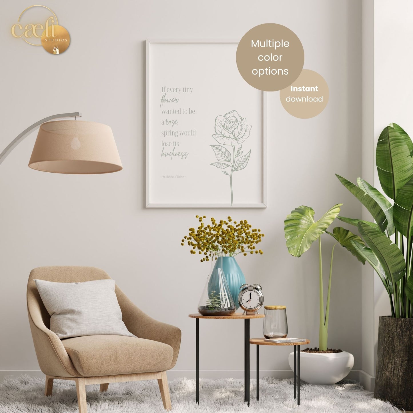 St. Thérèse of Lisieux - Flower Quote | Wall Art
