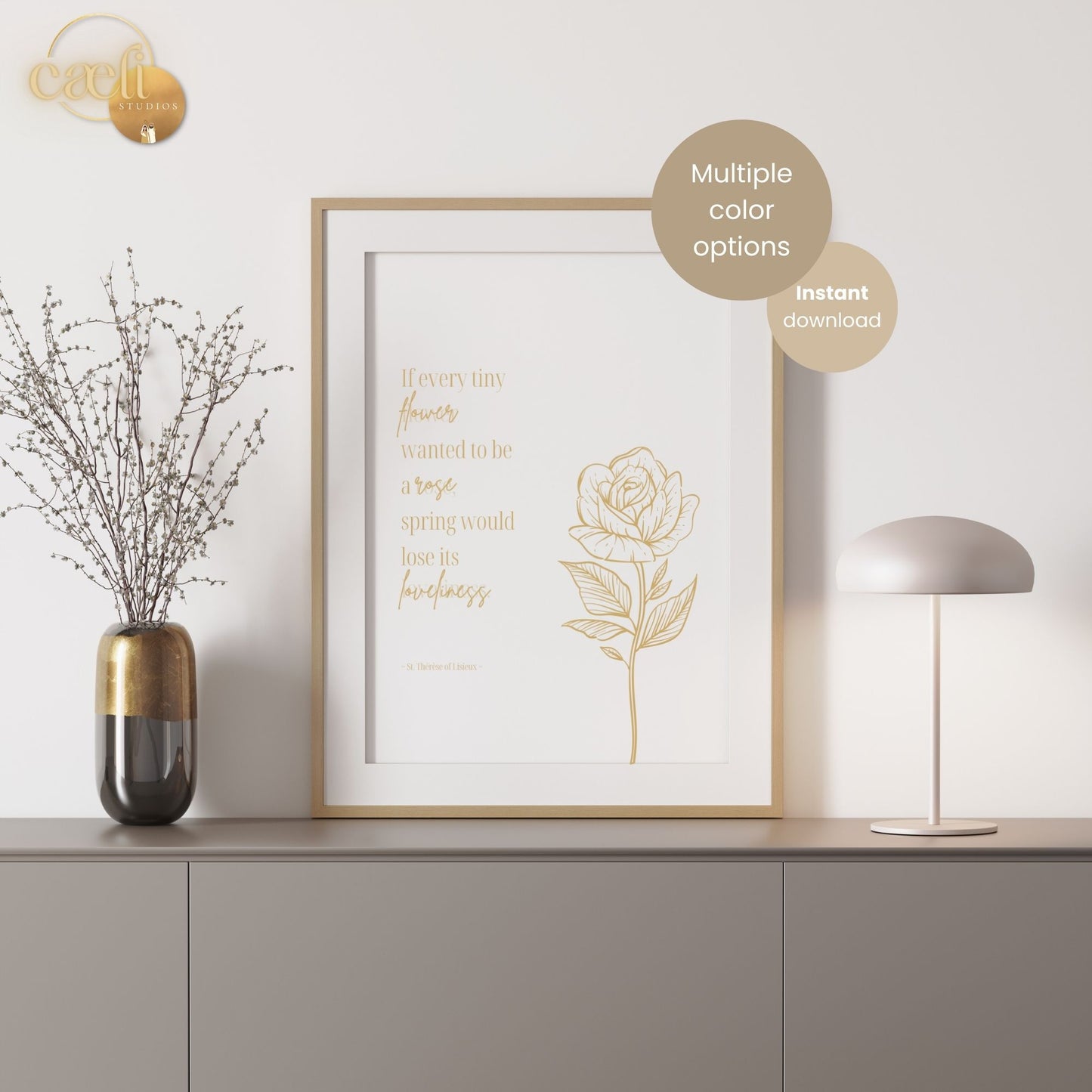 St. Thérèse of Lisieux - Flower Quote | Wall Art