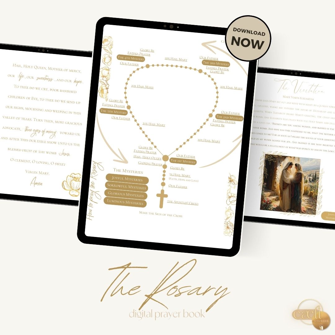 Rosary eBook | Catholic Prayer Book | Marian Devotion | How to Pray the Rosary Digital Booklet | Prayer Cards