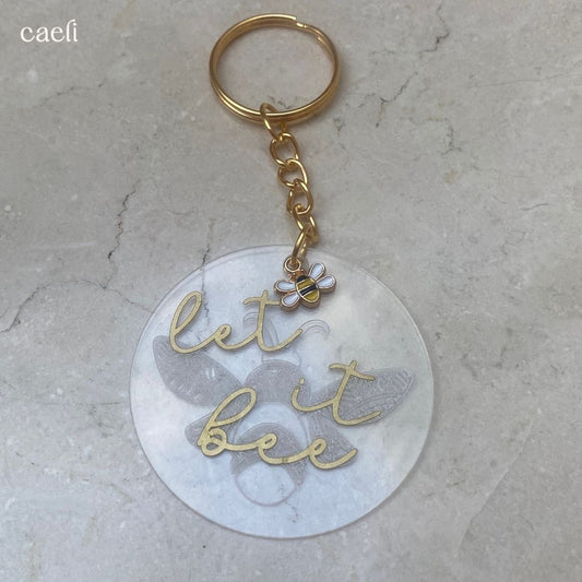 Busy Bee Collection | Let it Bee Acrylic Key Ring | Christian Acrylic Keychain