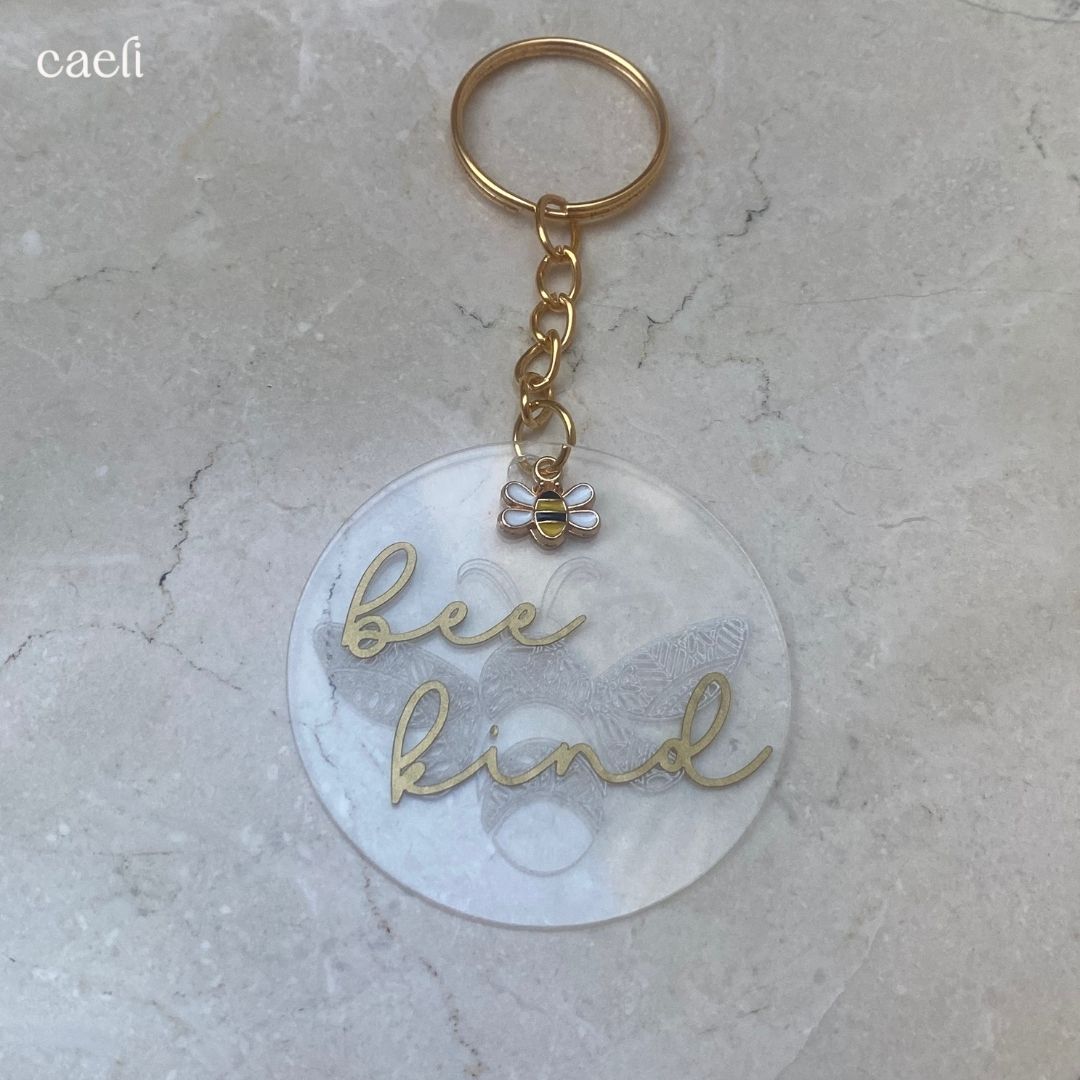 Busy Bee Collection | Bee Kind Acrylic Key Ring | Christian Acrylic Keychain