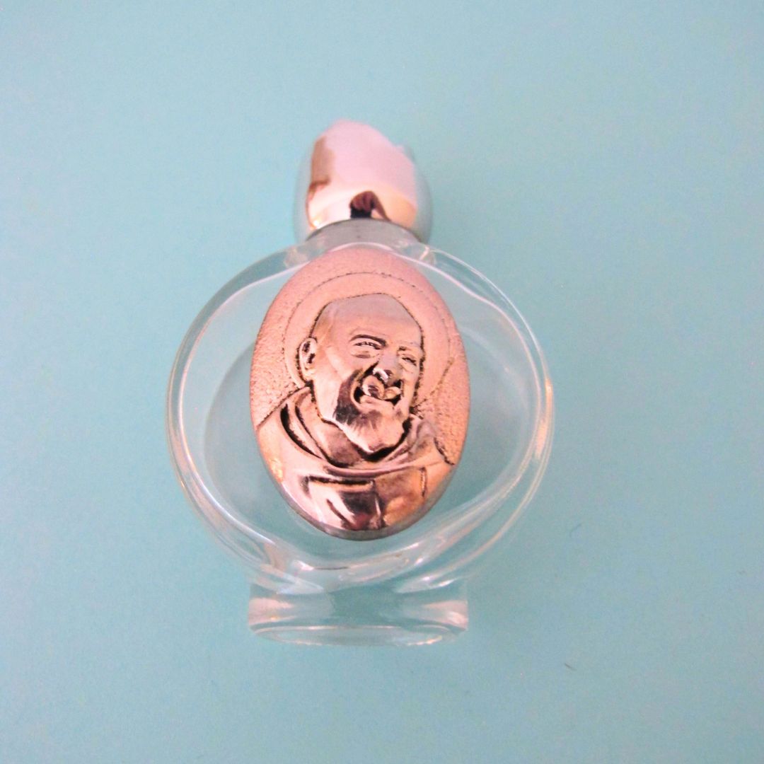 Glass Holy Water Bottle with Silver Lid – Elegant Keepsake
