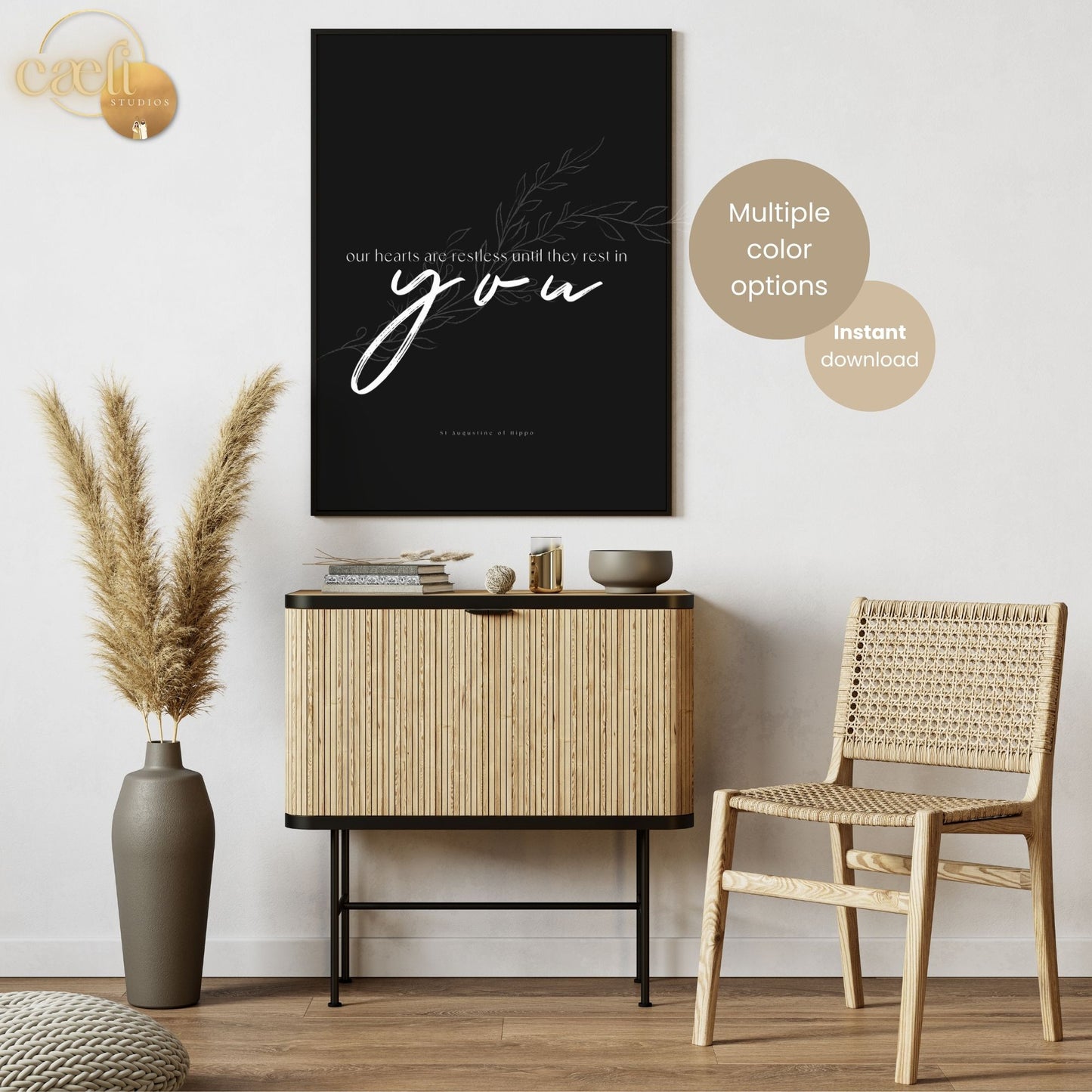 St Augustine Restless Hearts Quote | Saint Augustine of Hippo | Wall Art