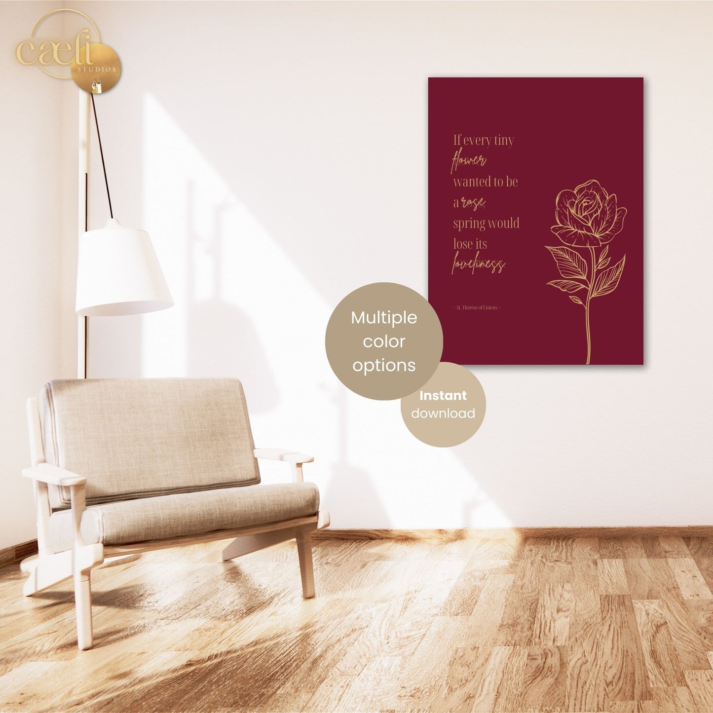 St. Thérèse of Lisieux - Flower Quote | Wall Art