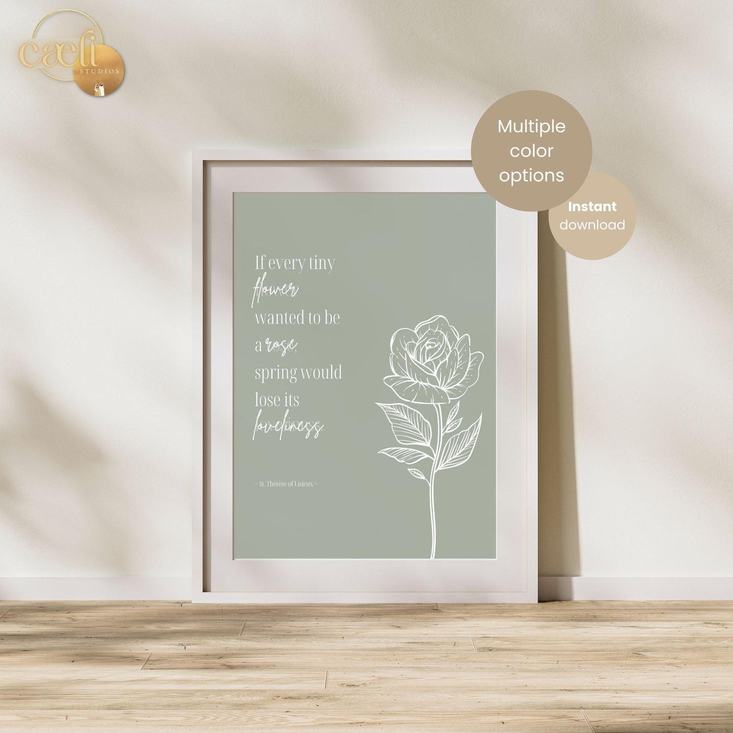 St. Thérèse of Lisieux - Flower Quote | Wall Art