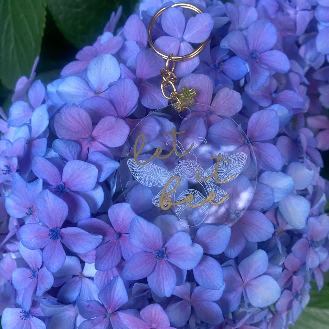 Busy Bee Collection | Let it Bee Acrylic Key Ring | Christian Acrylic Keychain