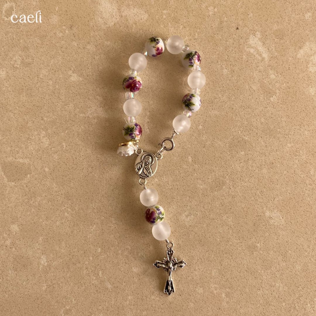 Decade Rosary Bag Charm | St Therese of Lisieux | The Little Flower | Door Hanger