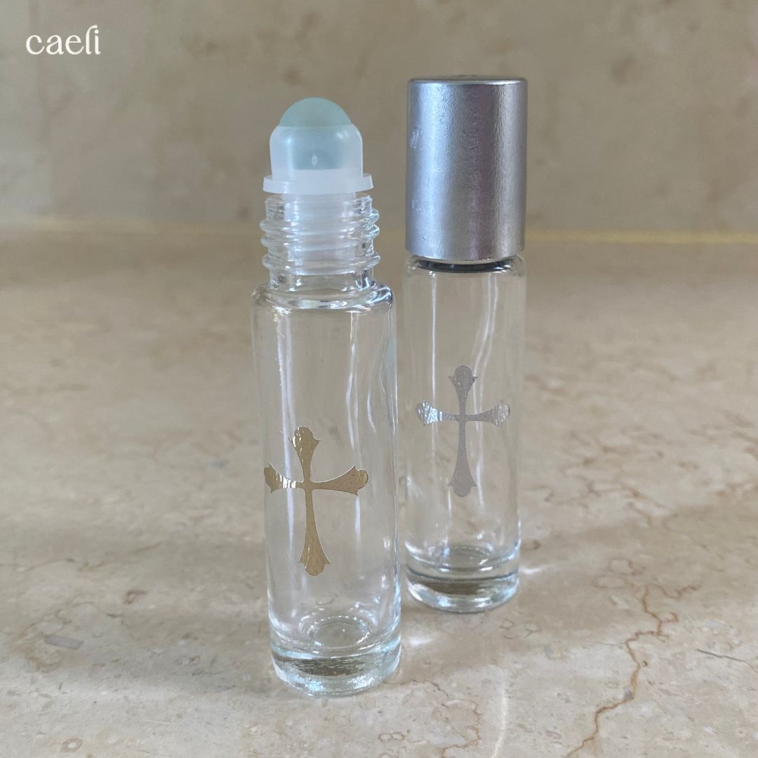Mini Anointing Bottle Catholic Holy Water Roll-on Bottles | Sacred Holy Water and Blessed Oil Containers