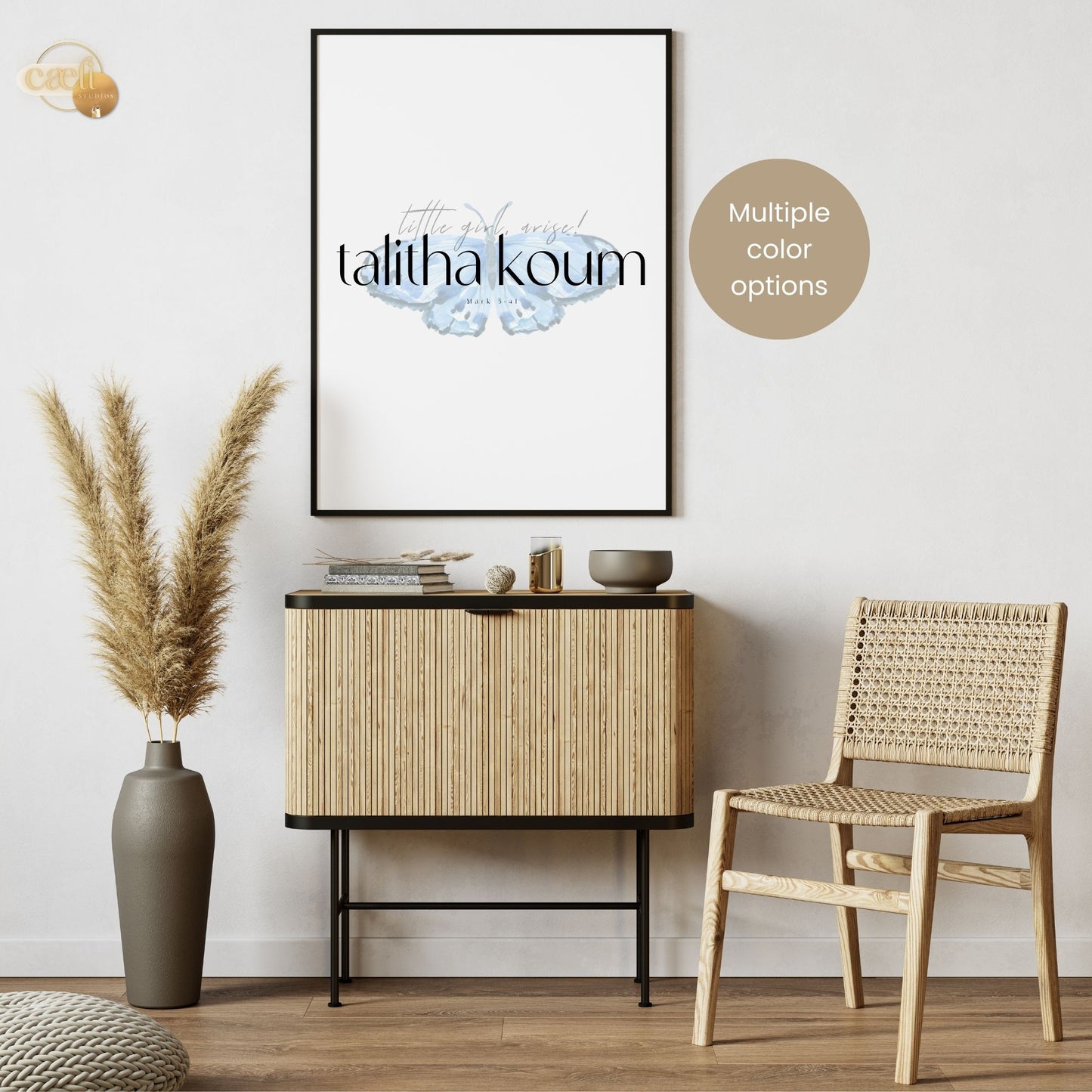 Talitha Koum (little girl arise) Scripture Verse Quote | Mark 5:41 | Wall Art