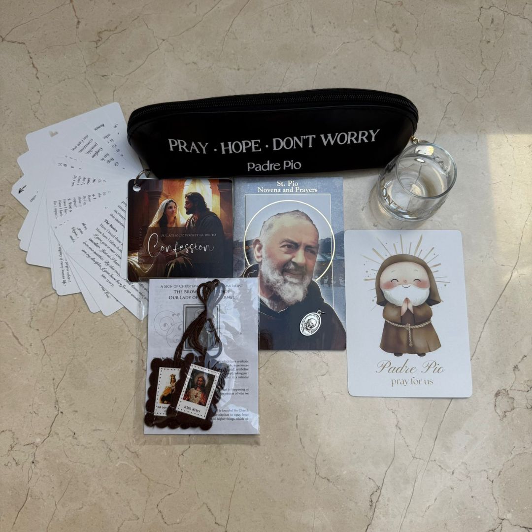 SAINT BOX: Padre Pio's Friar's Flame Gift Box | Midi St Pio Gift Box | Confirmation Gift