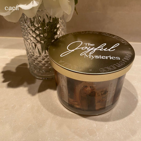 Joyful Mysteries Candle | Mater Luminis Collection | Visio Divina Art Candle | Mysteries of the Rosary Candle