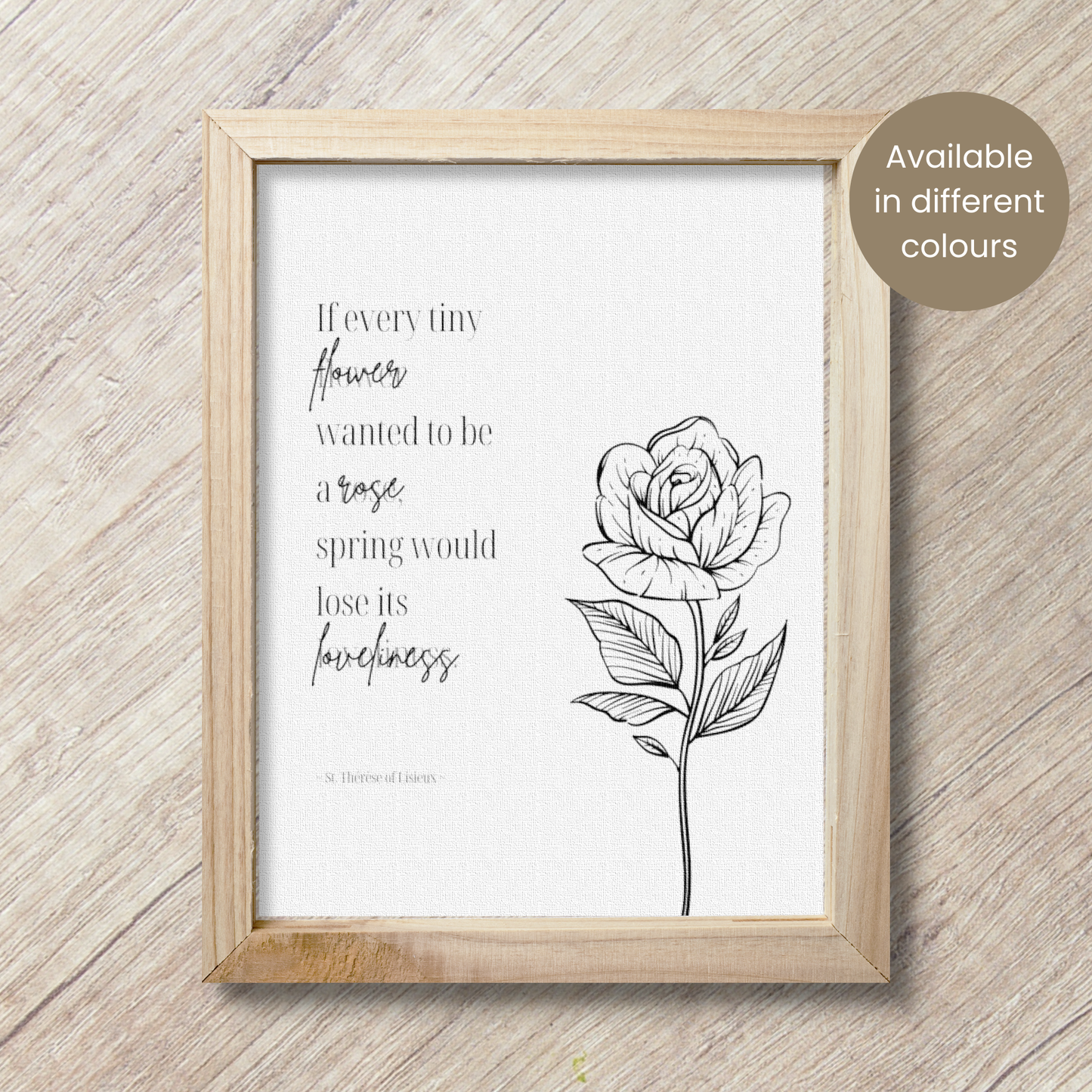 St. Thérèse of Lisieux - Flower Quote | Wall Art