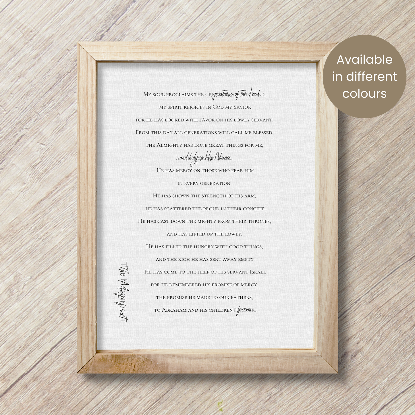 Magnificat Prayer | Luke 1:46-55 | Marian Devotion | Wall Art | Printable Prayer Card