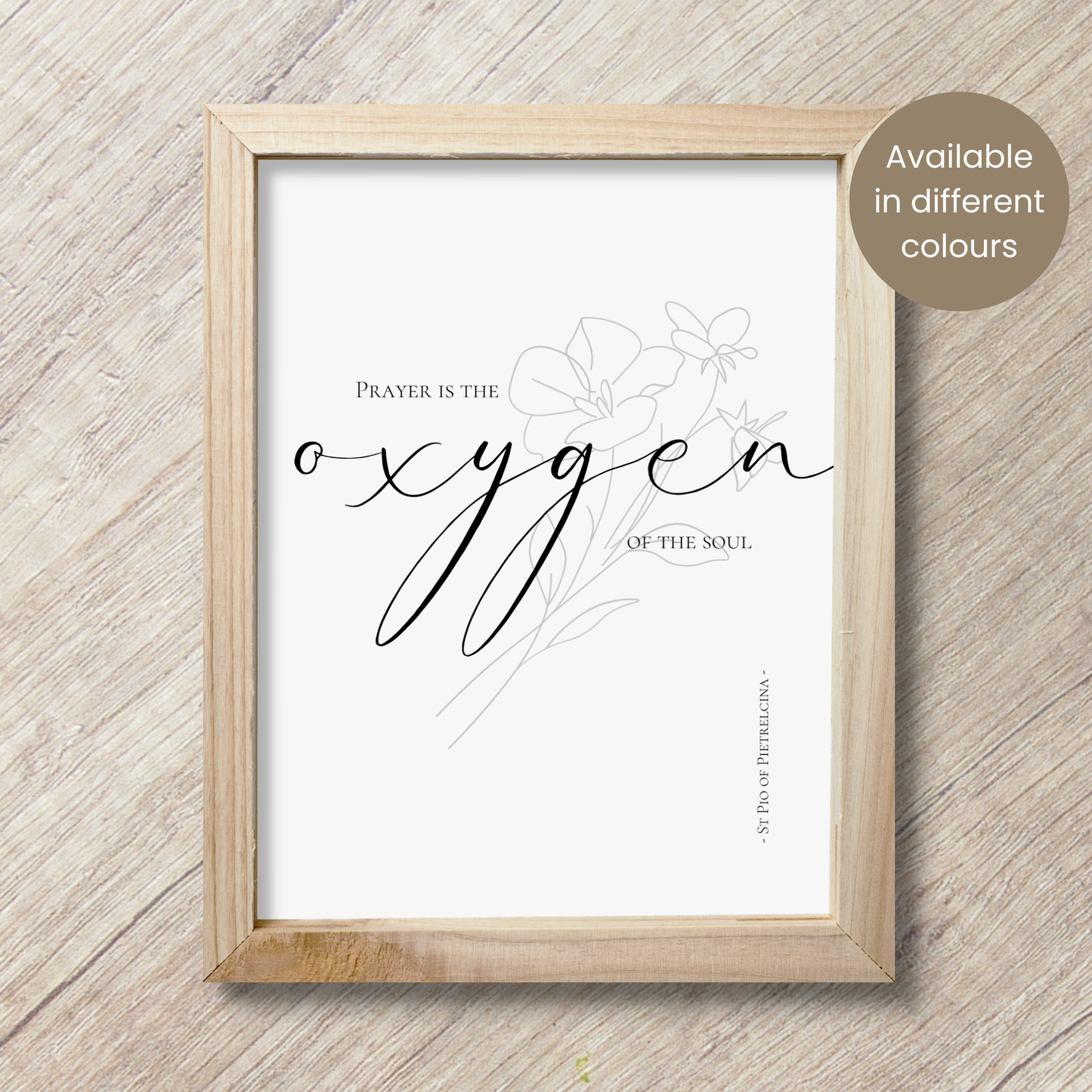 Padre Pio Oxygen Quote | Saint Pio of Pietrelcina | Wall Art
