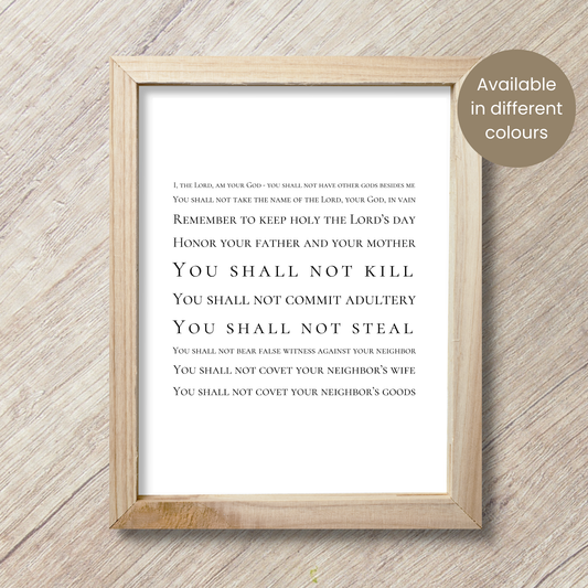 Ten Commandments | Scripture |  Wall Art