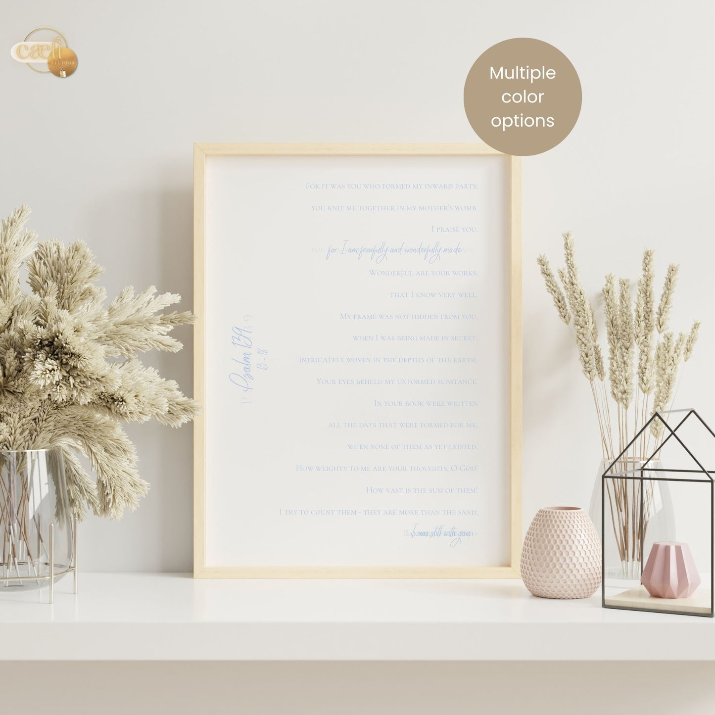 Fearfully and Wonderfully Made | Scripture Verse | Psalm 139 | Wall Art