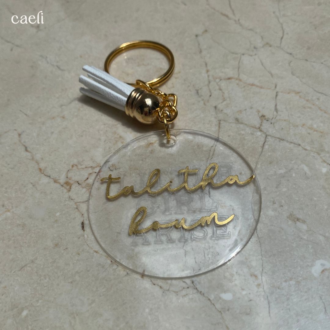 Christian Acrylic Keychain | Talitha Koum - Little Girl Arise | Mark 5:41 | Acrylic Keyring