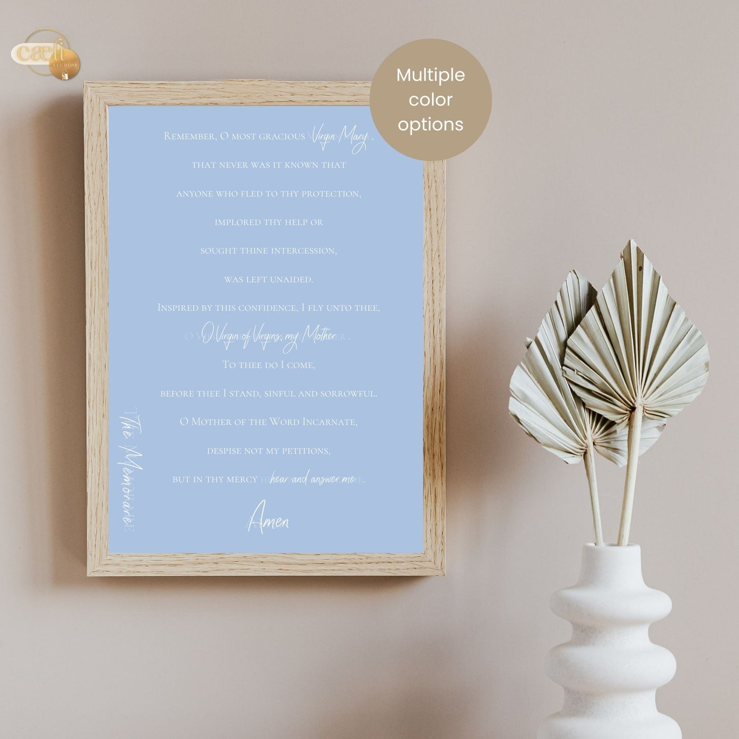 Memorare Prayer | Marian Devotion | Wall Art | Printable Prayer Card