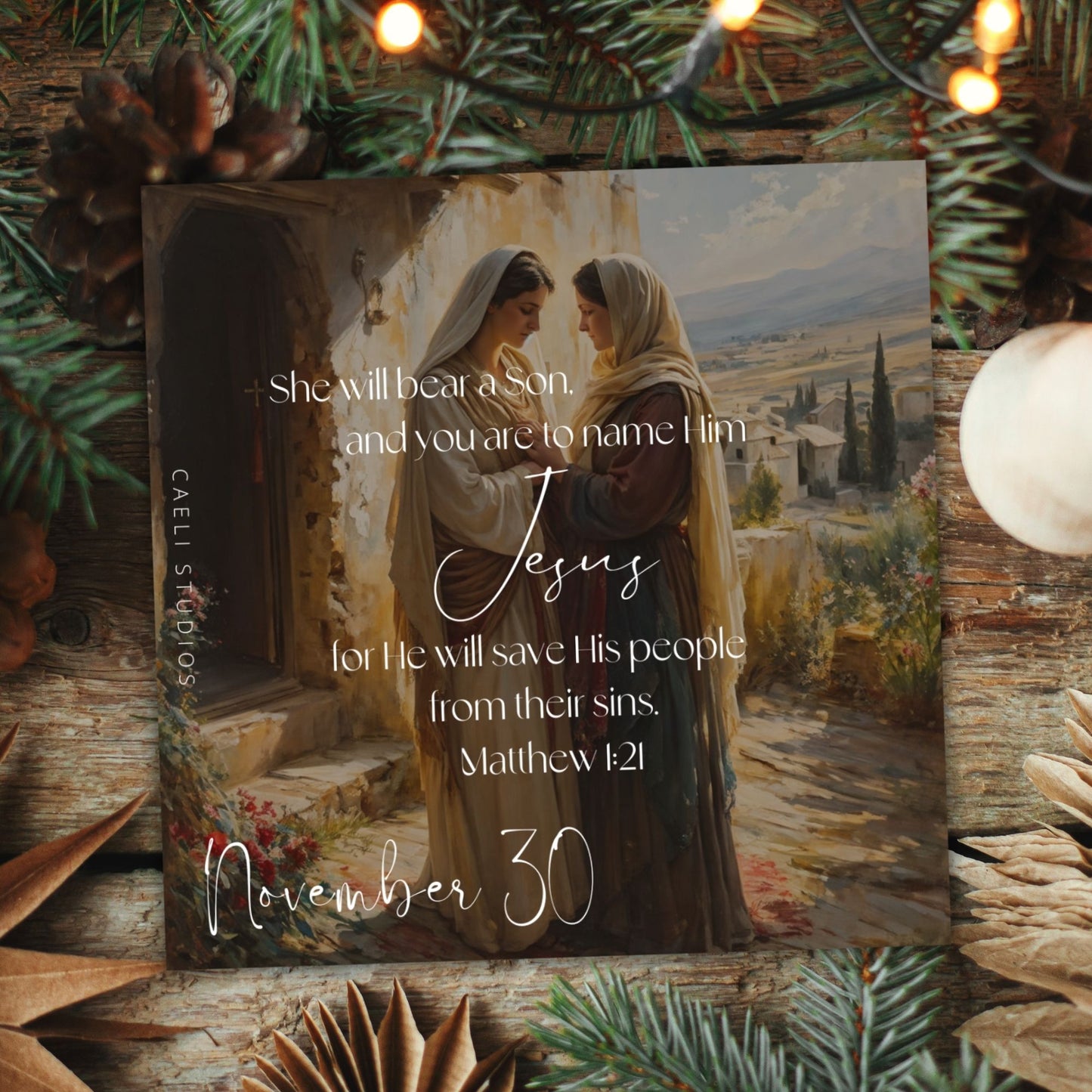 Christian Advent Countdown Cards | Journey to Joy | 30-Day Advent Calendar on Premium Cardstock with Stand | Inspirational Daily Scripture and Reflections