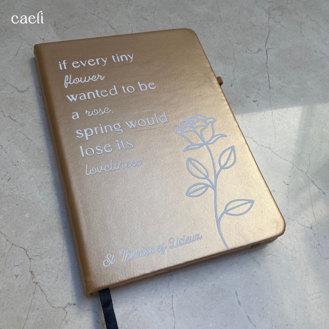 St. Thérèse of Lisieux - Flower Quote | A5 Notebook | Personalisation Available | Multiple Colour Options|