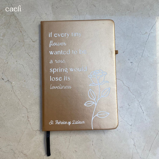 St. Thérèse of Lisieux - Flower Quote | A5 Notebook | Personalisation Available | Multiple Colour Options|
