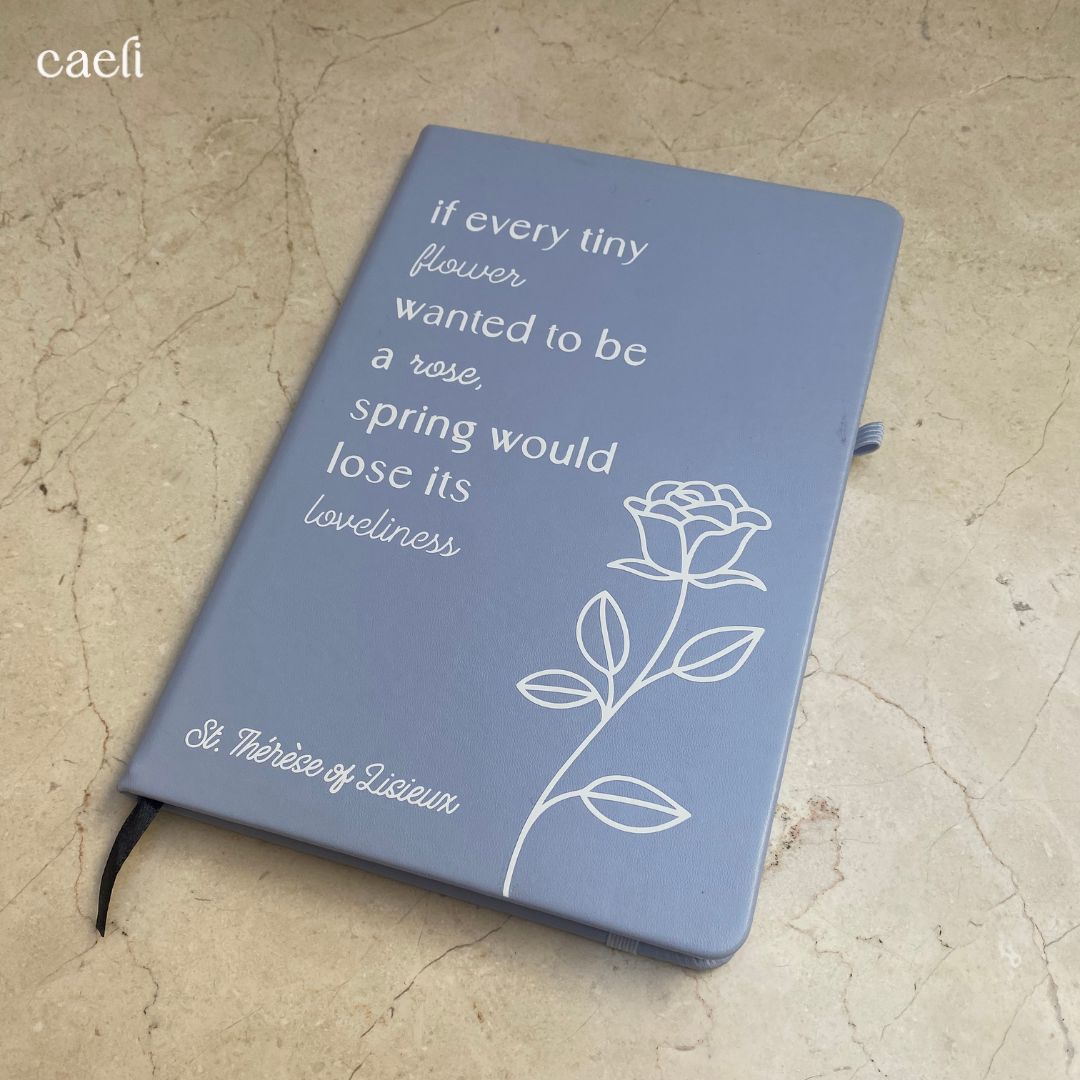St. Thérèse of Lisieux - Flower Quote | A5 Notebook | Personalisation Available | Multiple Colour Options|