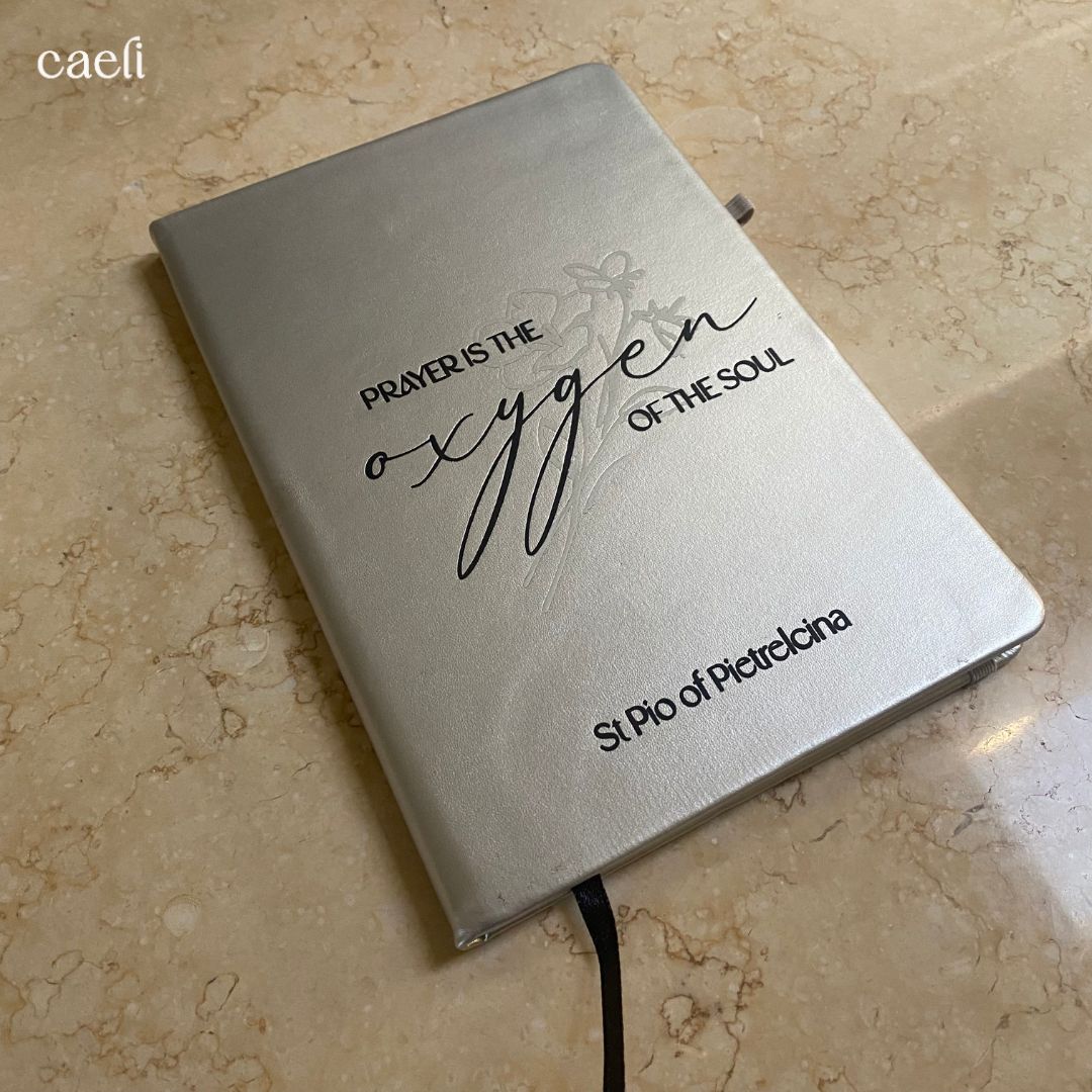 Padre Pio Oxygen Quote | A5 Notebook | Personaliseable | Multiple Colour Options
