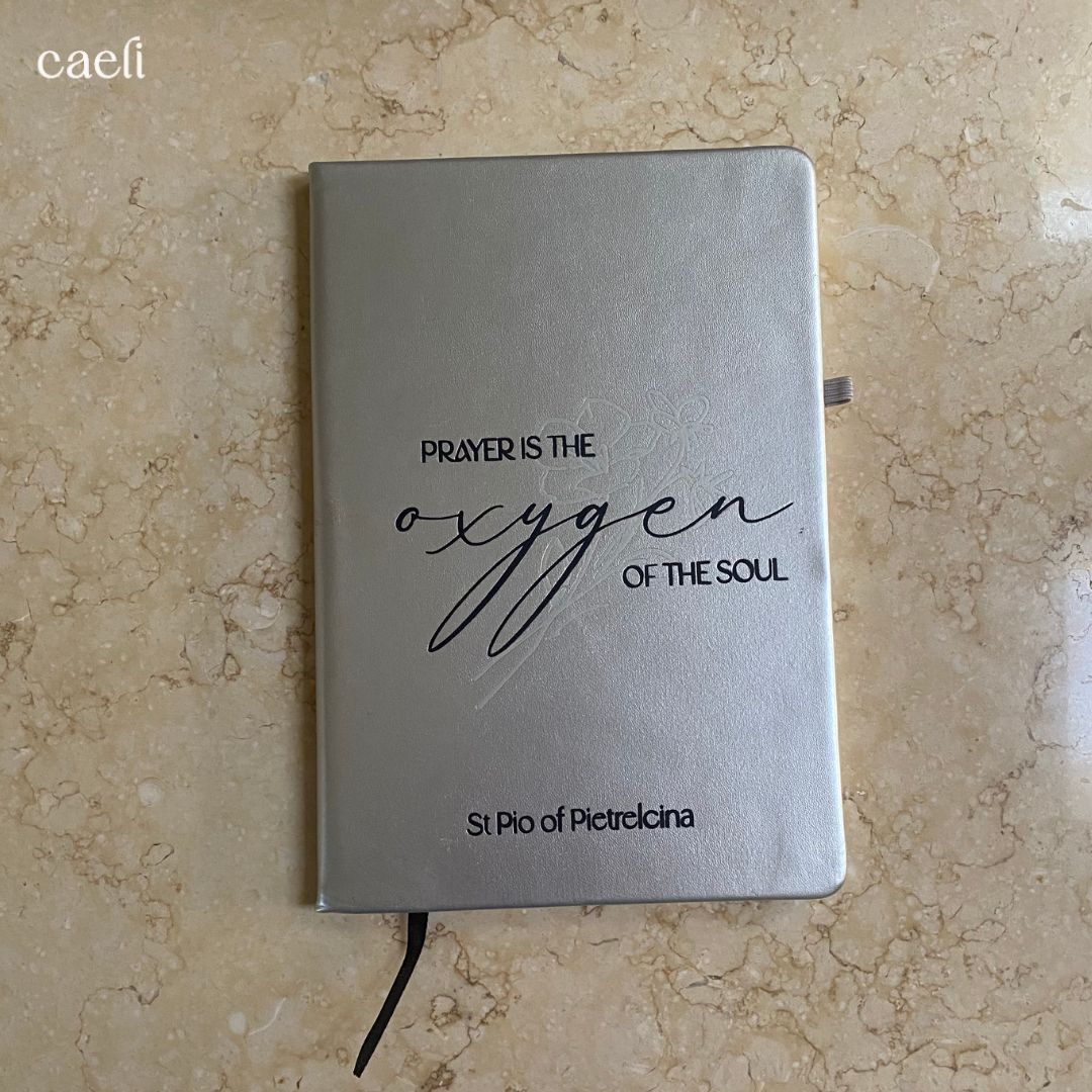 Padre Pio Oxygen Quote | A5 Notebook | Personaliseable | Multiple Colour Options