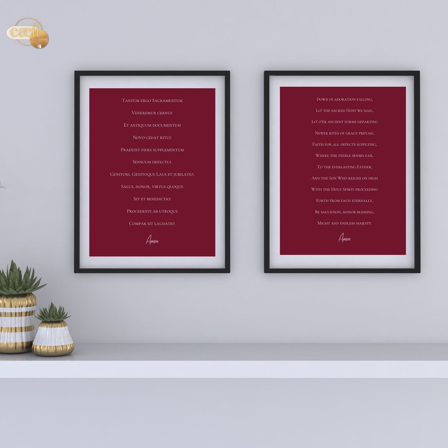 Tantum Ergo Catholic Prayer | Latin and English | Wall Art | Printable Prayer Card
