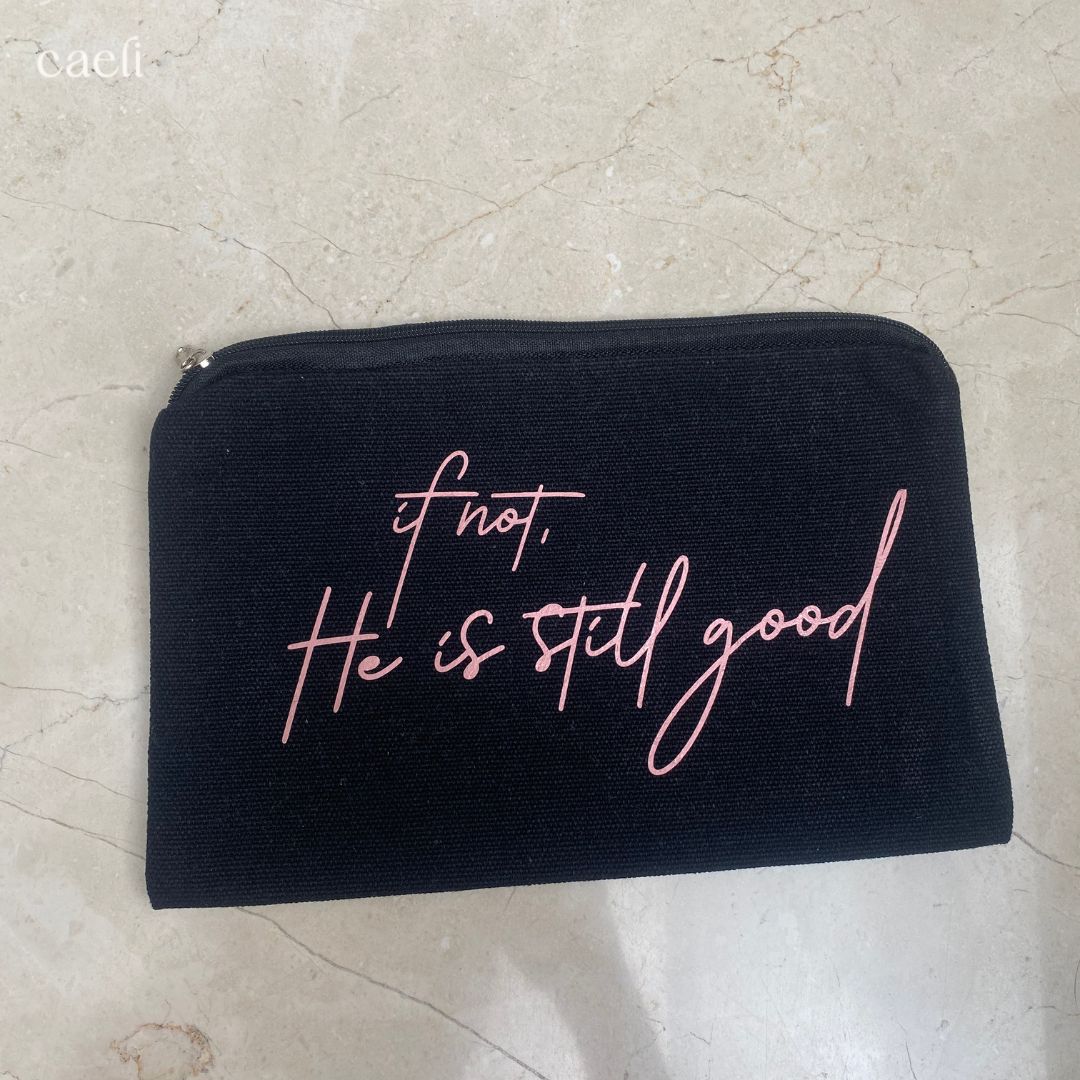 Faith-Inspired Pencil Cases | Religious Cosmetic Bags | Christian Make-Up Bags | Scriptural Stationery Bags | Black or Beige | Multiple Options Available