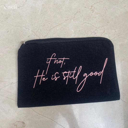 Faith-Inspired Pencil Cases | Religious Cosmetic Bags | Christian Make-Up Bags | Scriptural Stationery Bags | Black or Beige | Multiple Options Available