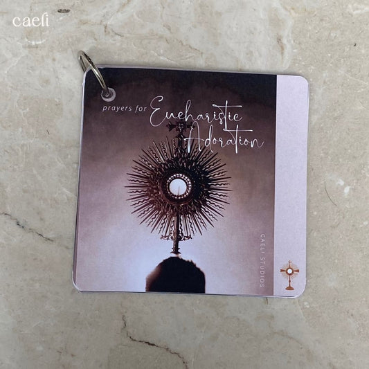Pocket Prayers - Eucharistic Adoration Prayers | 10-Page Devotional with Binding Ring | Compact and Portable
