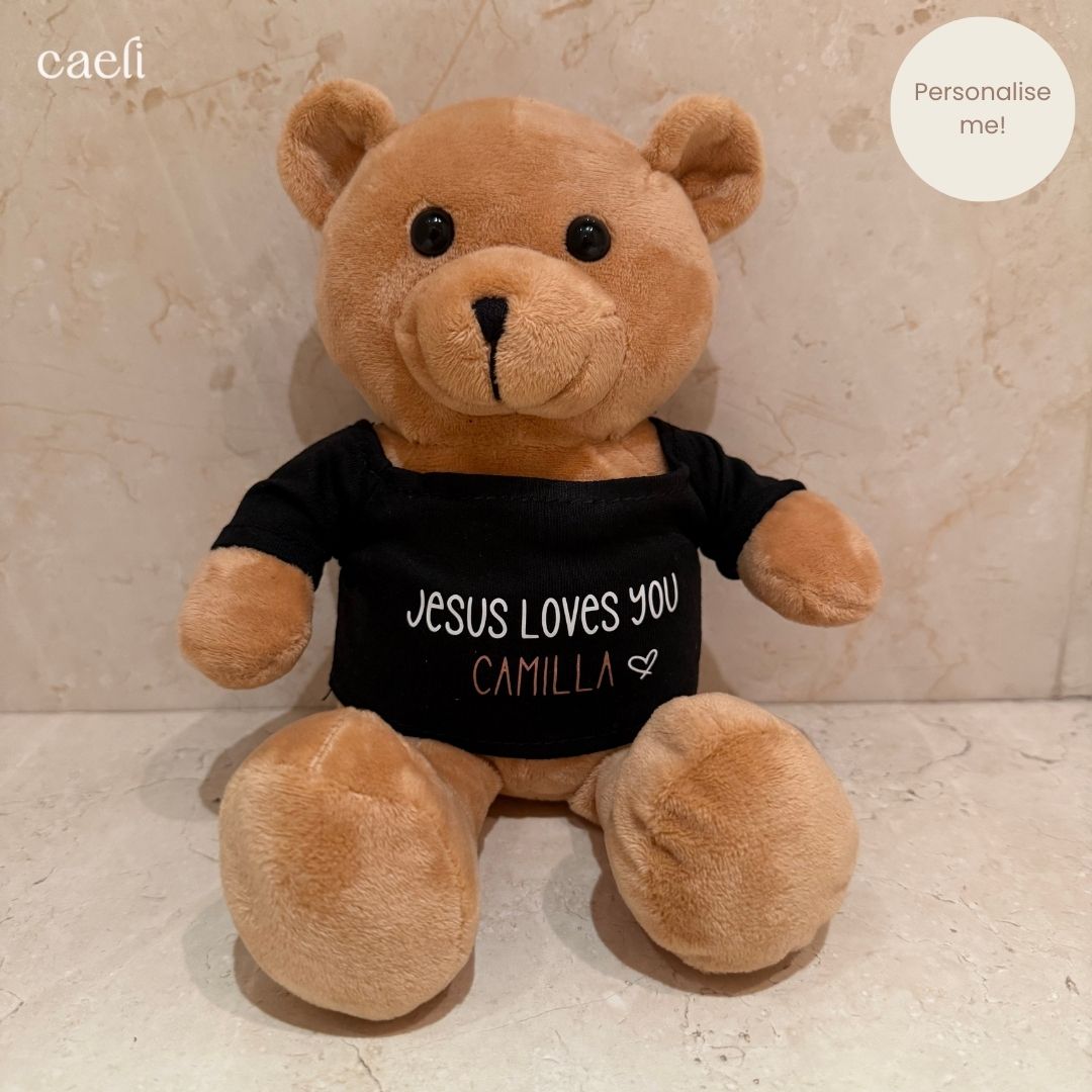 Camilla Bear – Personalised Christian Teddy Bear | Custom Plushie Bear Gift