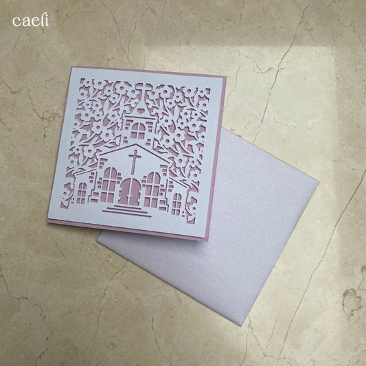 Christian Greeting Cards with Envelopes – Set of Faith-Inspired Designs (Church, Swallow, Love Birds) – Multiple Colour Options – 14x14cm Square Cards