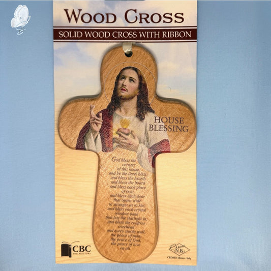 Wooden Cross with House Blessing