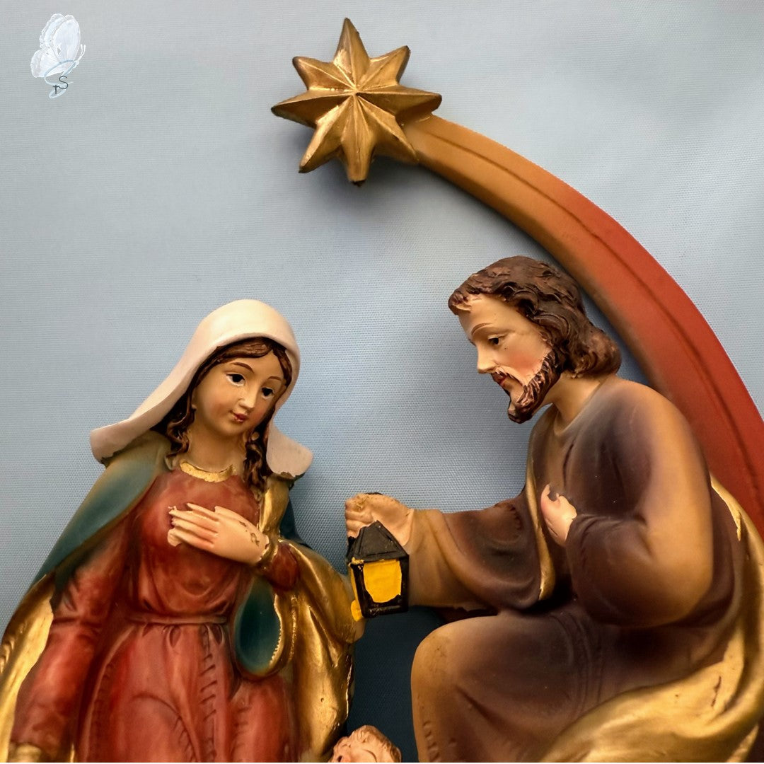 14-cm Nativity Scene - Holy Family with Shooting Star