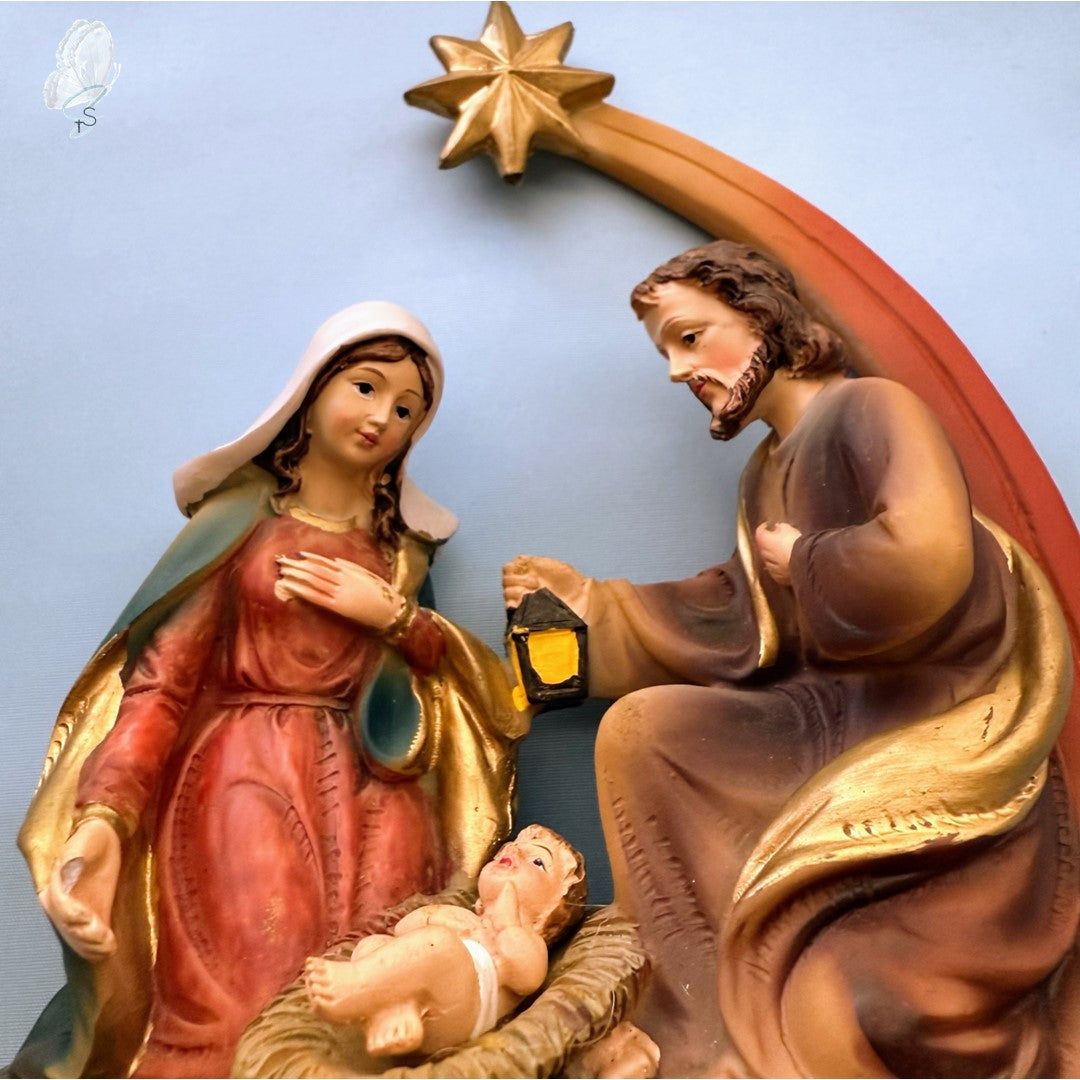 14-cm Nativity Scene - Holy Family with Shooting Star