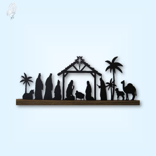 Nativity Set - Metal and Wood