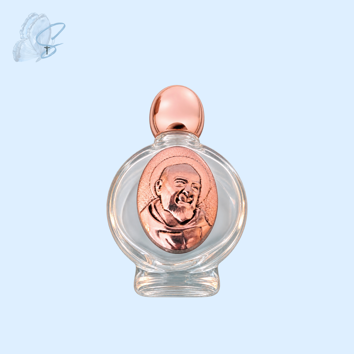 Glass Holy Water Bottle with Silver Lid – Elegant Keepsake