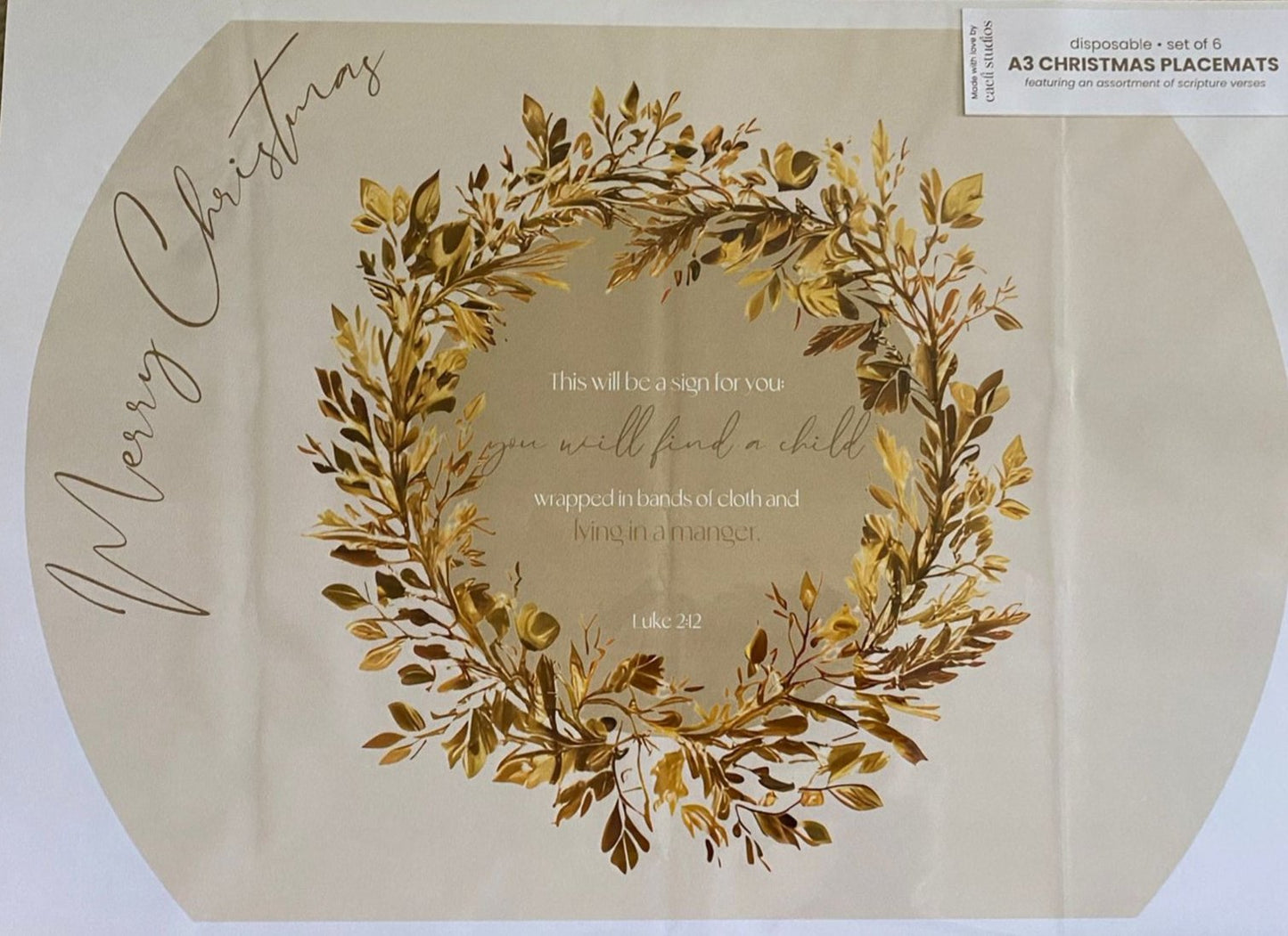 Christmas Scripture Placemats | Disposable A3 Paper Sets of 6 or 8 | Festive and Inspirational
