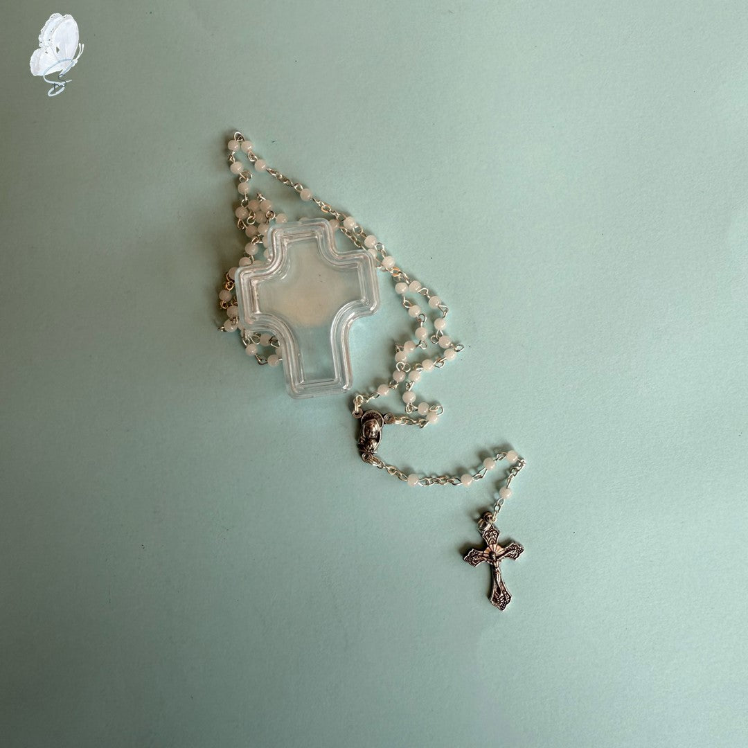 Tiny Bead Rosary with Detailed Crucifix in Gift Box