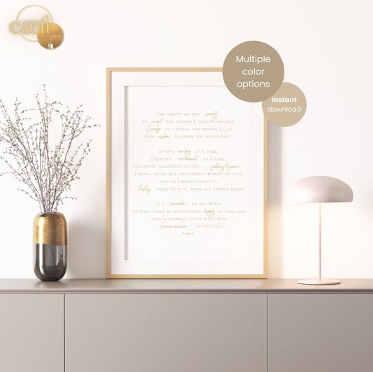 Serenity Prayer (Extended) | Wall Art | Printable Prayer Card