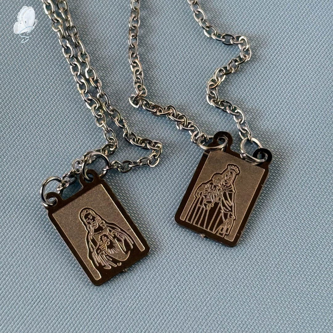 Portugal Drop: Stainless Steel Scapular Necklace