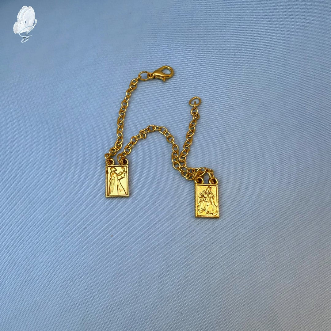 Golden Bracelet Scapular (Our Lady of Mt Carmel/St Simon)