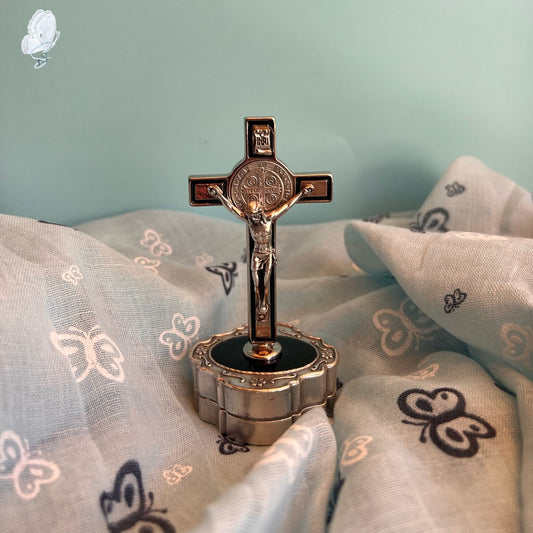 St Benedict Standing Crucifix and Rosary Set