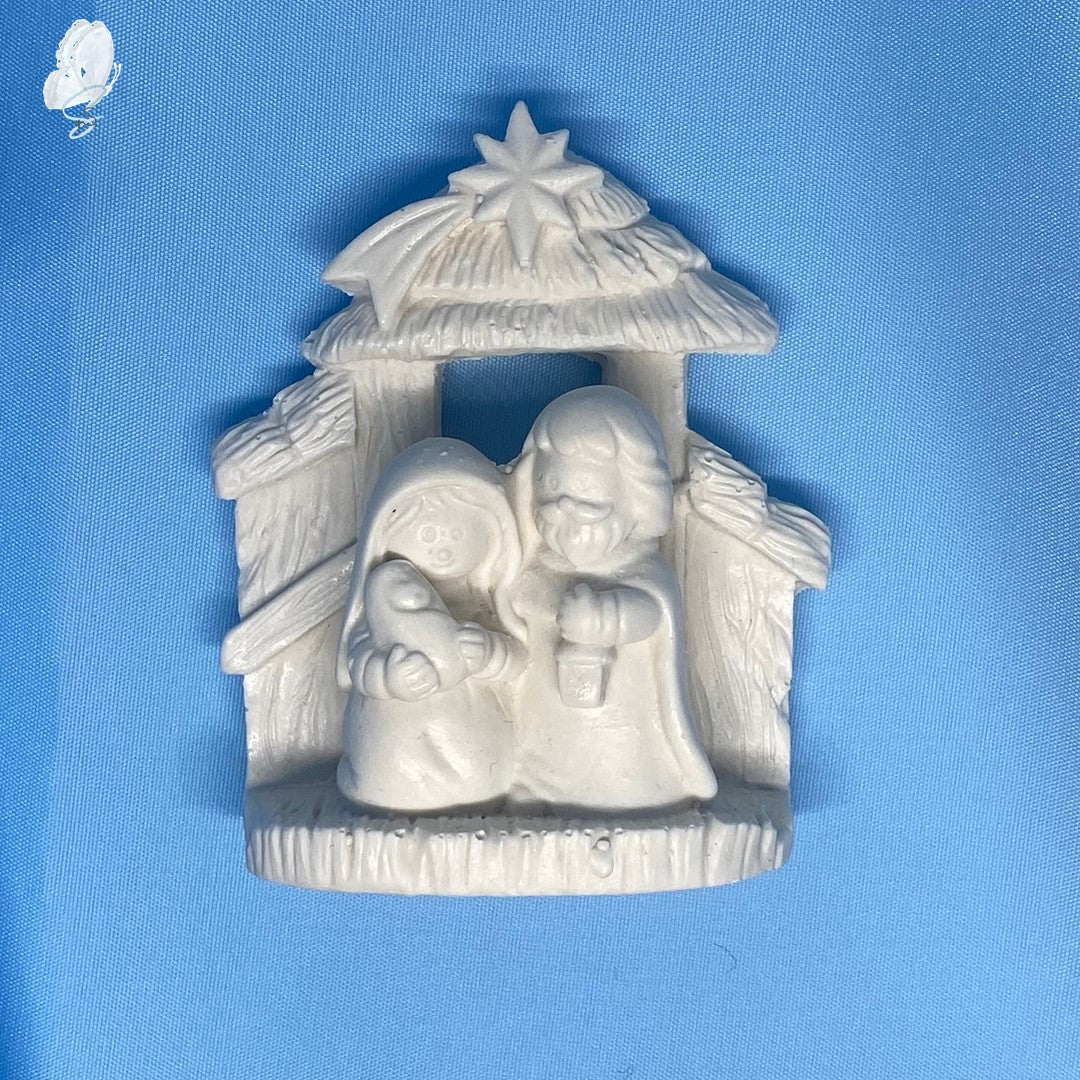 Portugal Drop: Holy Family in Stable Jesmonite Statue