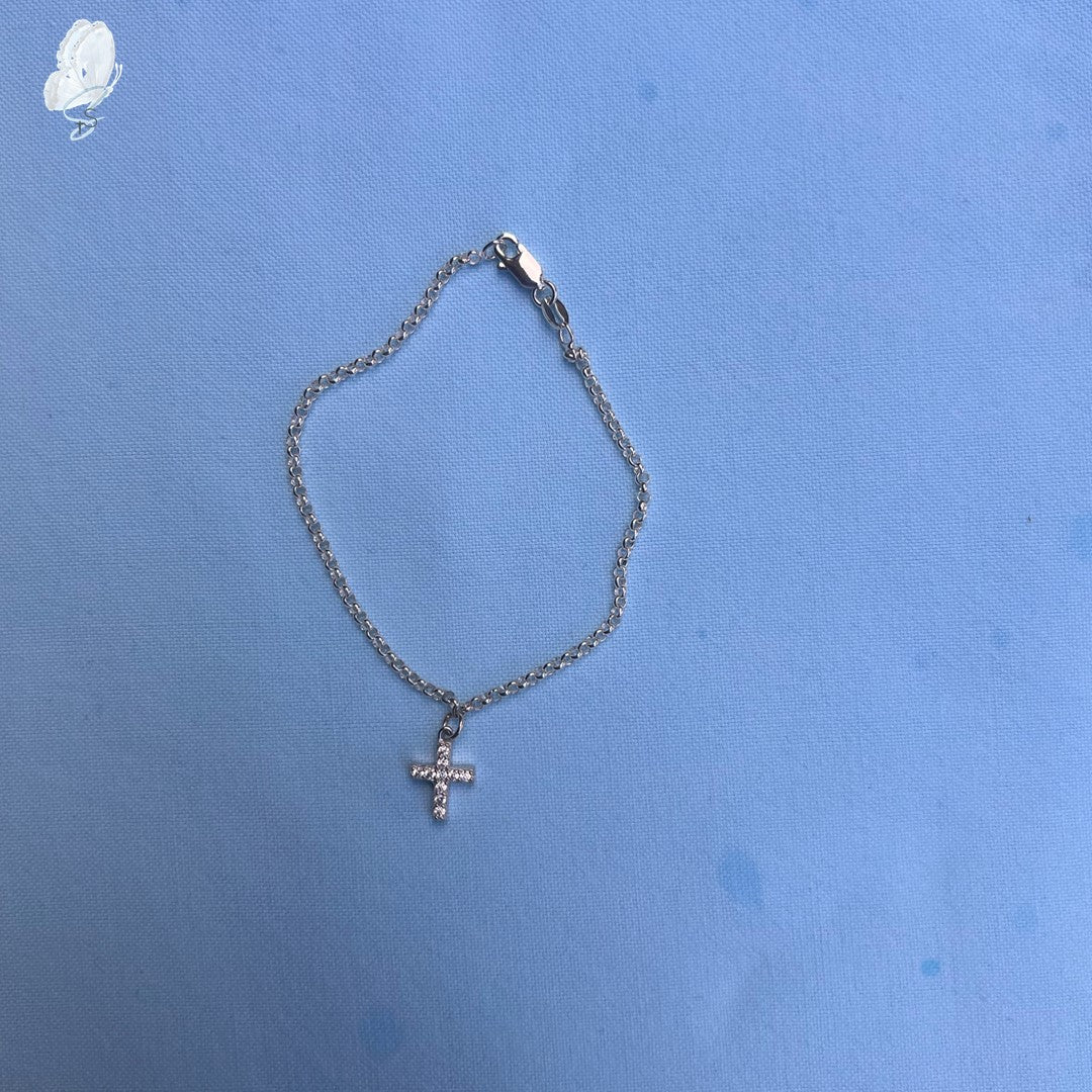 Sterling Silver Bracelets with Cross or Crucifix