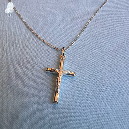 Sterling Silver Necklace with Crucifix
