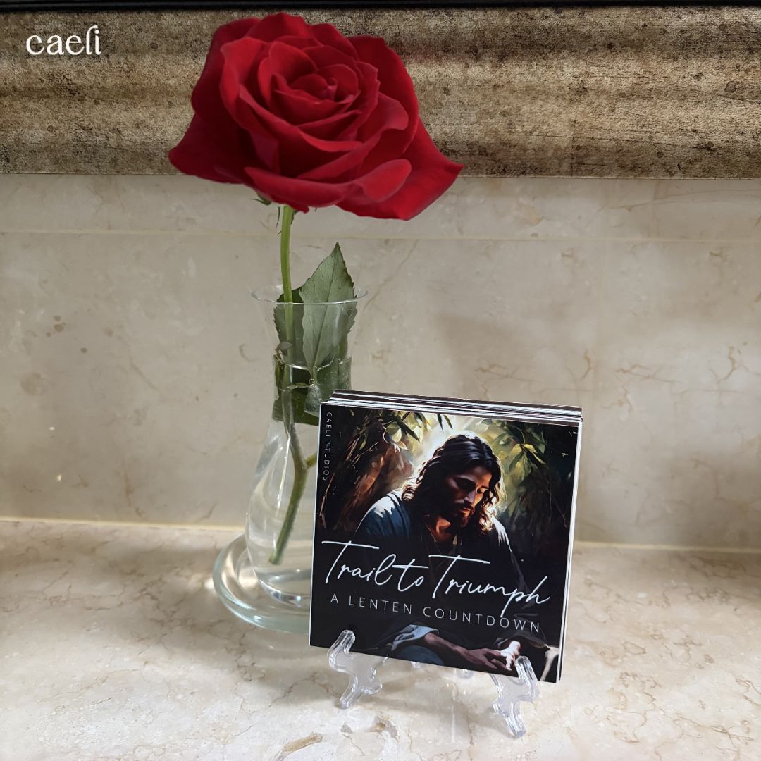Christian Lent Countdown Cards | Trail to Triumph | Easter Countdown through Lent | Lent Calendar on Premium Cardstock with Stand | Inspirational Daily Scripture and Reflections