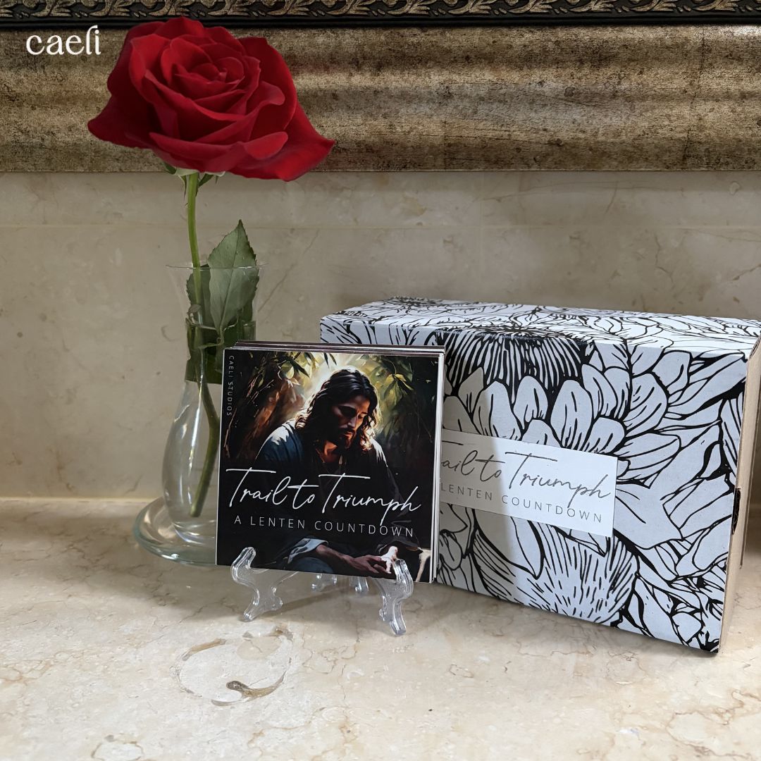 Christian Lent Countdown Cards | Trail to Triumph | Easter Countdown through Lent | Lent Calendar on Premium Cardstock with Stand | Inspirational Daily Scripture and Reflections